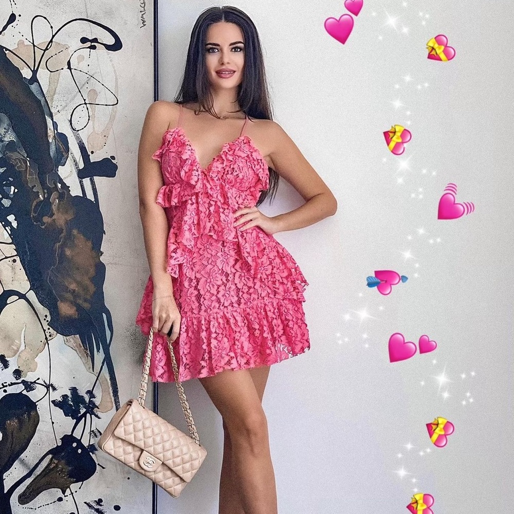 Cute dress mini pink NBD